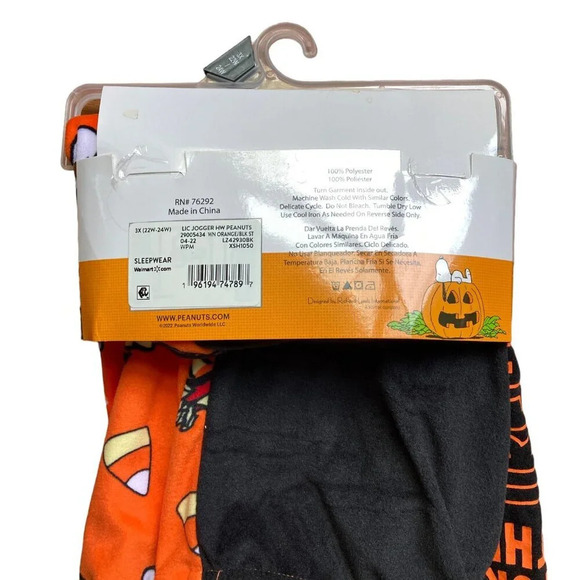 Peanuts Halloween Sleep Jogger Pajama Pants, Size 3X (22W-24W), New w Tags‎ - Picture 11 of 14